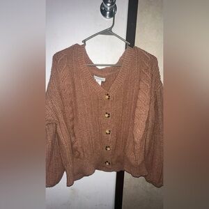 Brown button up cardigan